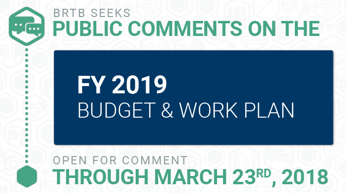 BRTB seeks public comments for updates to FY 2019 budget and work program