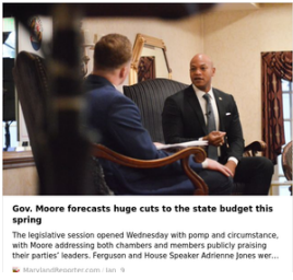 Gov. Wes Moore speaks with Daily Record reporter Jack Hogan 