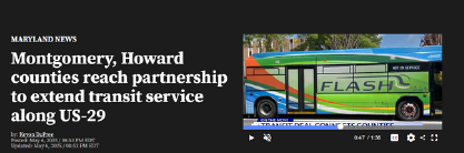 Montgomery, Howard counties partnership for transit service on US-29
