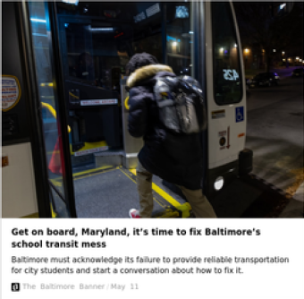 Boy getting on the metrobus